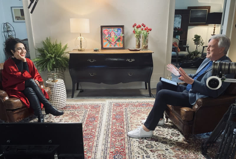 Com Marisa Monte, o jornalista realiza a primeira entrevista para o Conversa Com Bial em um ano e meio (Foto: Divulgação/TV Globo)