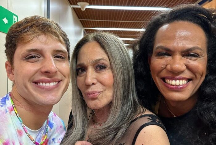 Diego Martins, Susana Vieira e Valeria Barcellos nos bastidores de 'Terra e Paixão' (Reprodução/ Instagram)