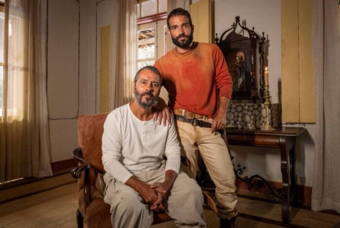 Marcos Palmeira e Humberto Carrão vivem José Inocêncio no remake de 'Renascer' (Foto: Divulgação/ Globo)