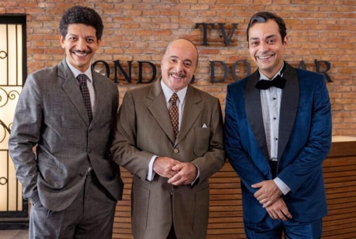 Sergio Kalffman, Tony Ramos e Eduardo Sterblicht em 'Garota do Momento' (Foto: Divulgação/Globo)