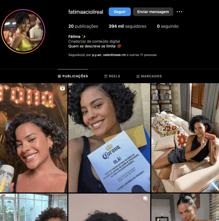 Ao dar vida à ambiciosa Maria de Fátima, no remake de "Vale Tudo", Bella Campos se juntou à TV Globo para criar um perfil nas redes para a personagem, que está bombando no mundo dos influenciadores. (Reprodução/Instagram)