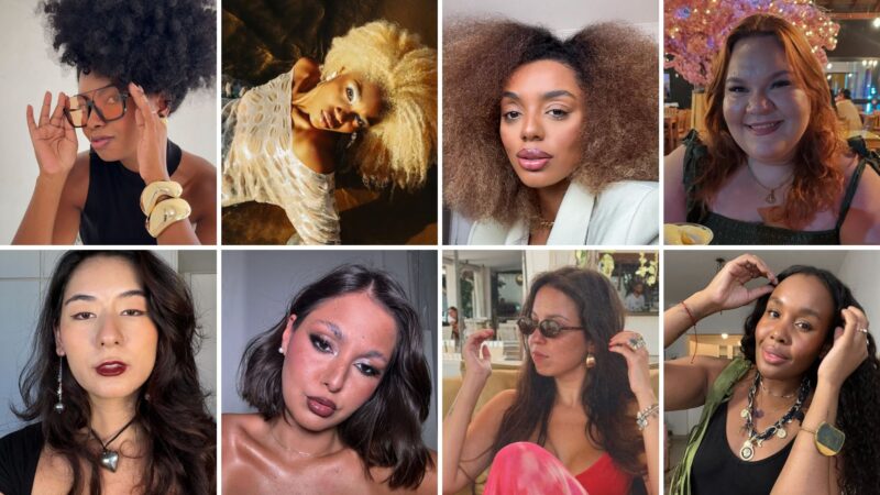 Aos poucos, as influenciadoras Camila Nunes, Luanda Simax, Laila Dias, Yasmin Jacomine, Fernanda Satiko Estefani Barbosa, Luiza Mendes e Karla Lopes estão conquistando o público do nicho de beleza (Reprodução/Instagram)