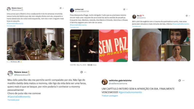 Internautas detonam "Garota do Momento" nas redes após novela ser estendida (Reprodução/X)