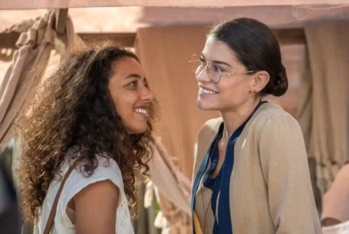 Alinne Moraes e Alice Carvalho: "A Alice foi paixão à primeira vista. Ela realmente é uma grande artista" (Divulgação/Globo)