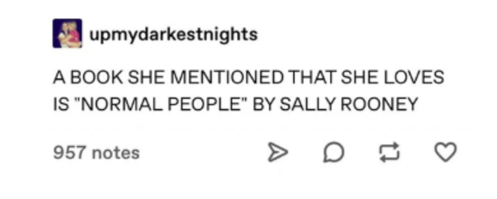 Taylor Swift disse para uma fã em uma secret session (evento que antecede o lançamento do álbum) do Lover que ama o livro "Pessoas Normais", de Sally Rooney. (Reprodução/X)