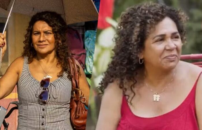 Dira Paes como Conceição em 'Pablo e Luisão', e Conceição, mãe de Paulo Vieira (Foto: Divulgação/Reprodução/Globo)