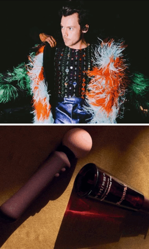Estreia ousada da Pleasing: vibrador dupla face e lubrificante marcam entrada de Harry Styles no bem-estar sexual (Reprodução/Instagram)