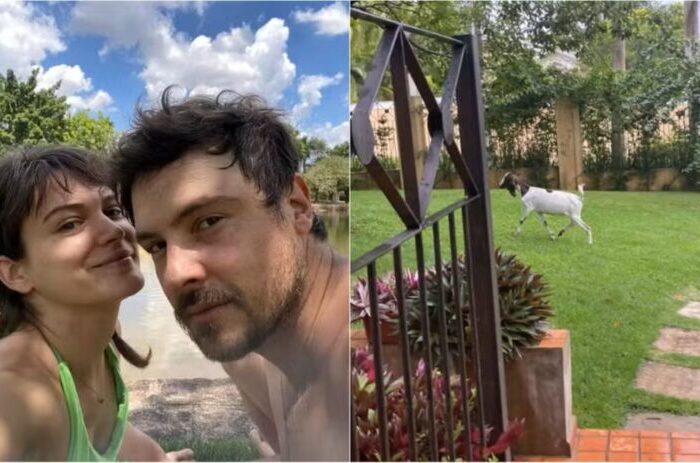 Bianca Bin e Sérgio Guizé na chácara que moram em Indaiatuba, interior de São Paulo (Reprodução/Instagram)