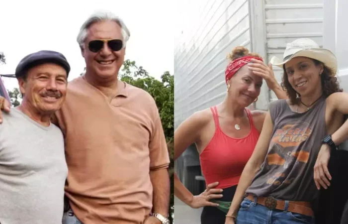 Stênio Garcia e Antônio Fagundes e Fabiula Nascimento e Thalita Carauta: protagonistas de 'Carga Pesada' em dois tempos (Reprodução)