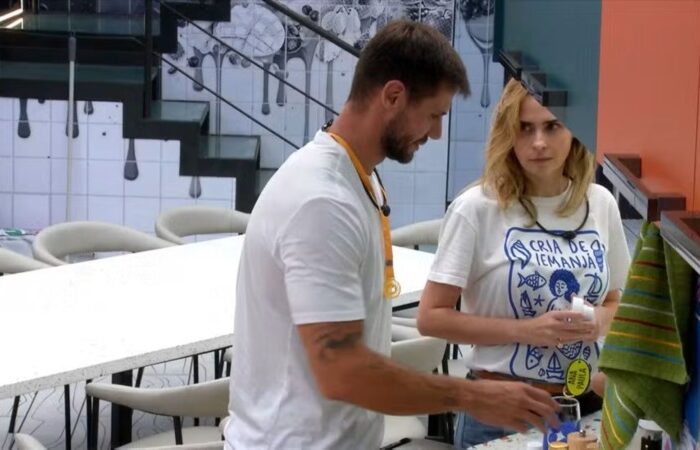 Jonas Sulzbach e Ana Paula Renault: flerte real ou estratégia de jogo? (Foto: Reprodução/Globo)